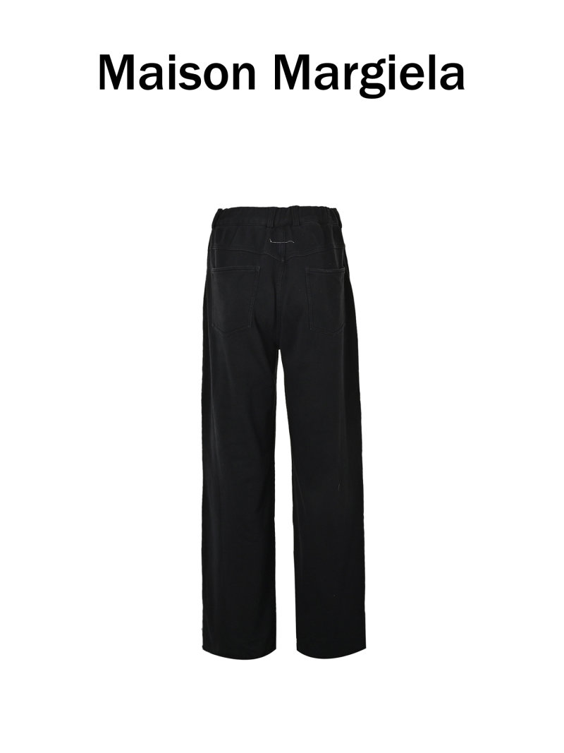 Black Relaxed Fit Jeans with White Stripe Detail view