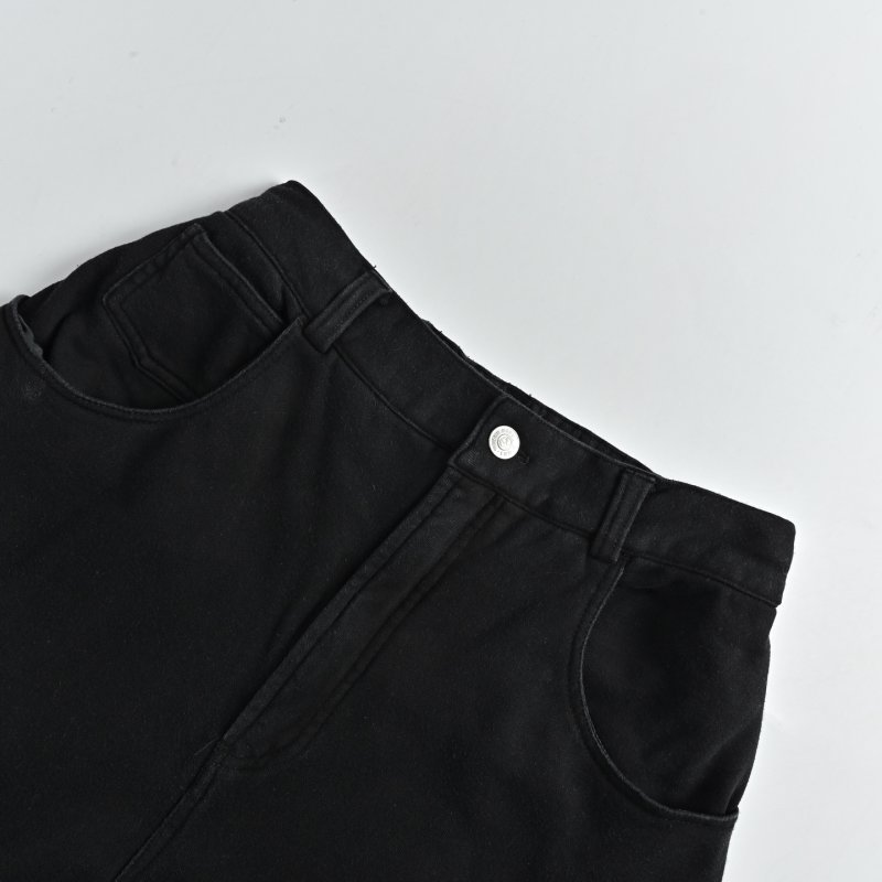 Black Relaxed Fit Jeans with White Stripe Detail view