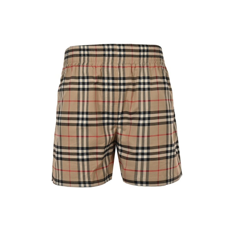 Burberry Check Wool Blend Shorts Tan view