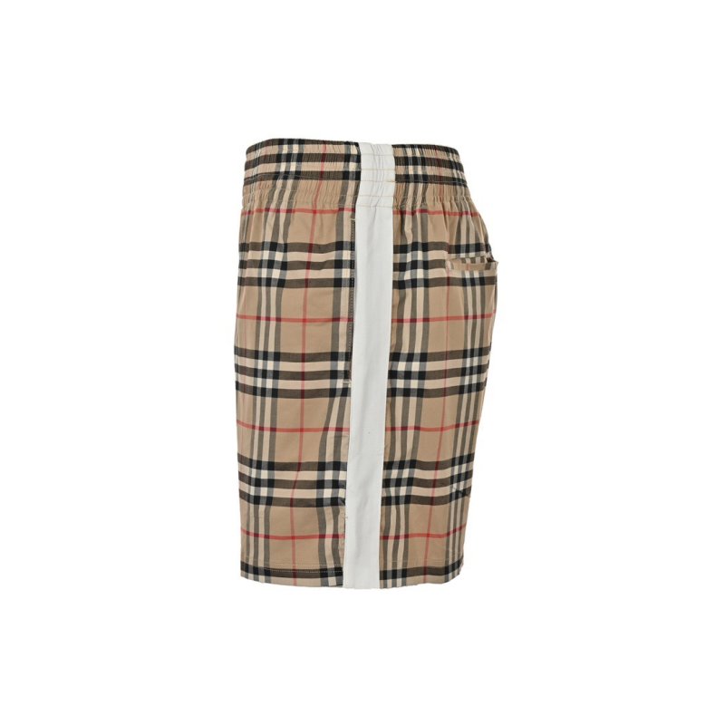 Burberry Check Wool Blend Shorts Tan view