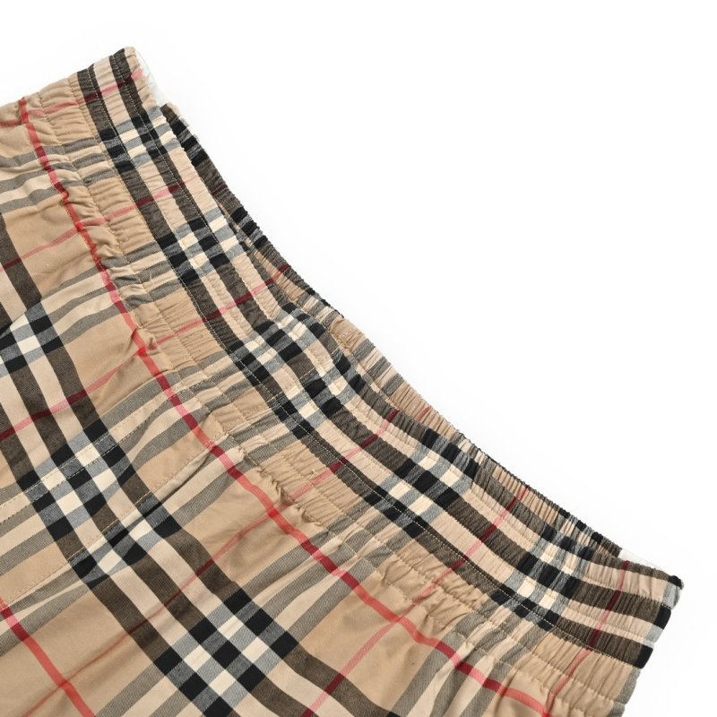 Burberry Check Wool Blend Shorts Tan view