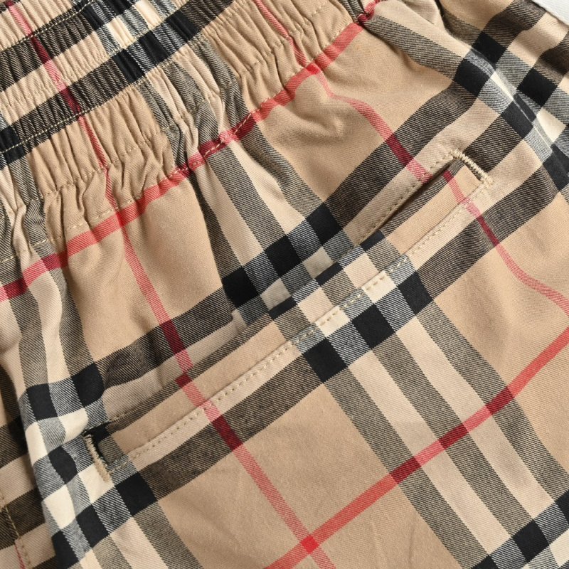 Burberry Check Wool Blend Shorts Tan view