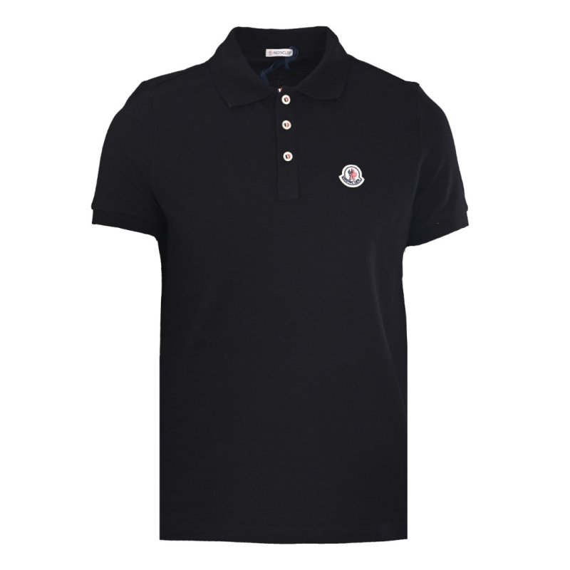 Moncler Black Short-Sleeve Polo Shirt view