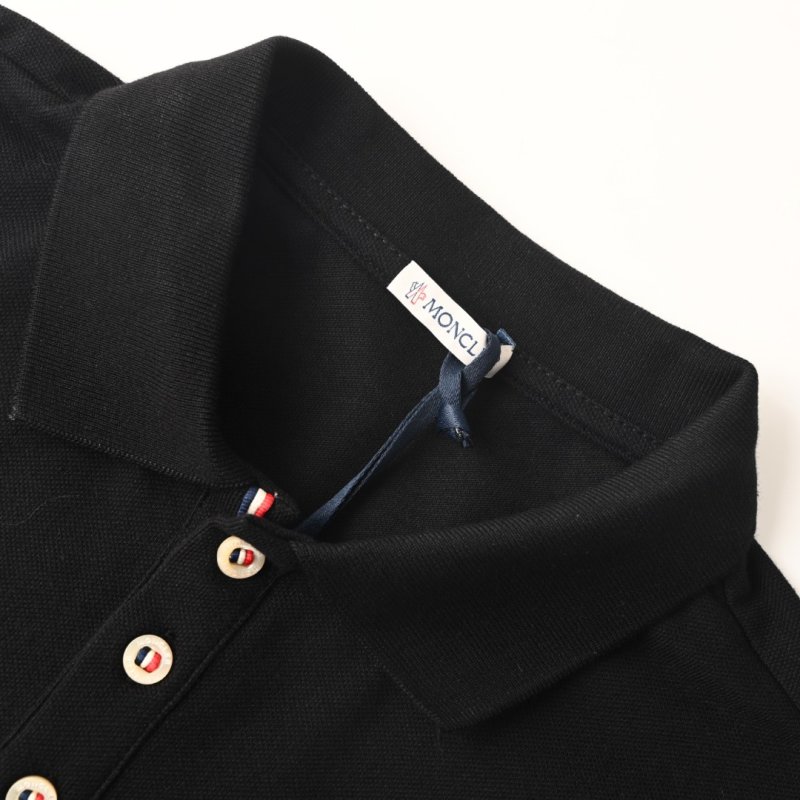 Moncler Black Short-Sleeve Polo Shirt view