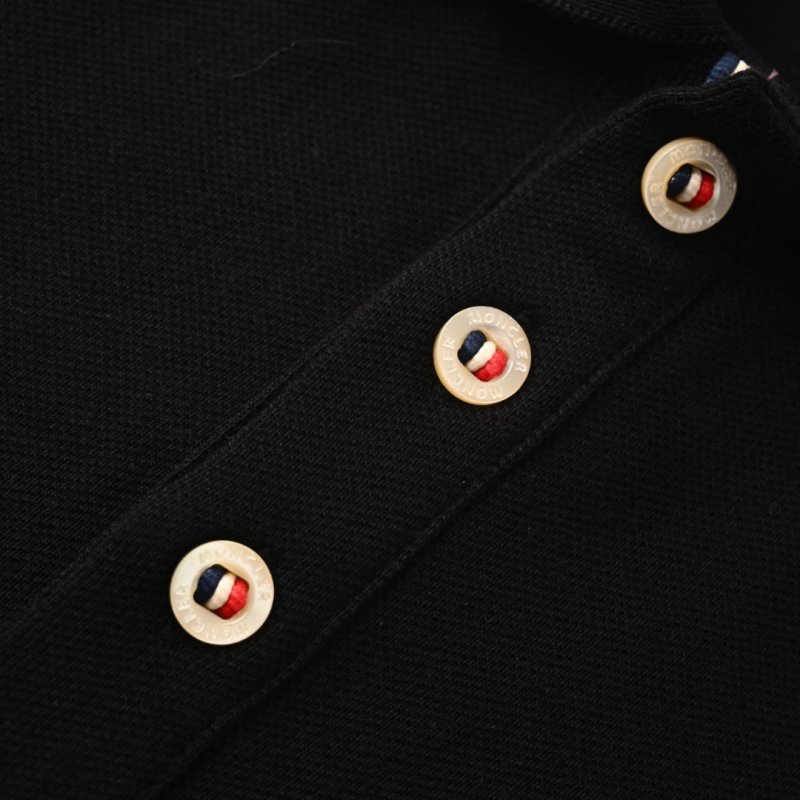 Moncler Black Short-Sleeve Polo Shirt view