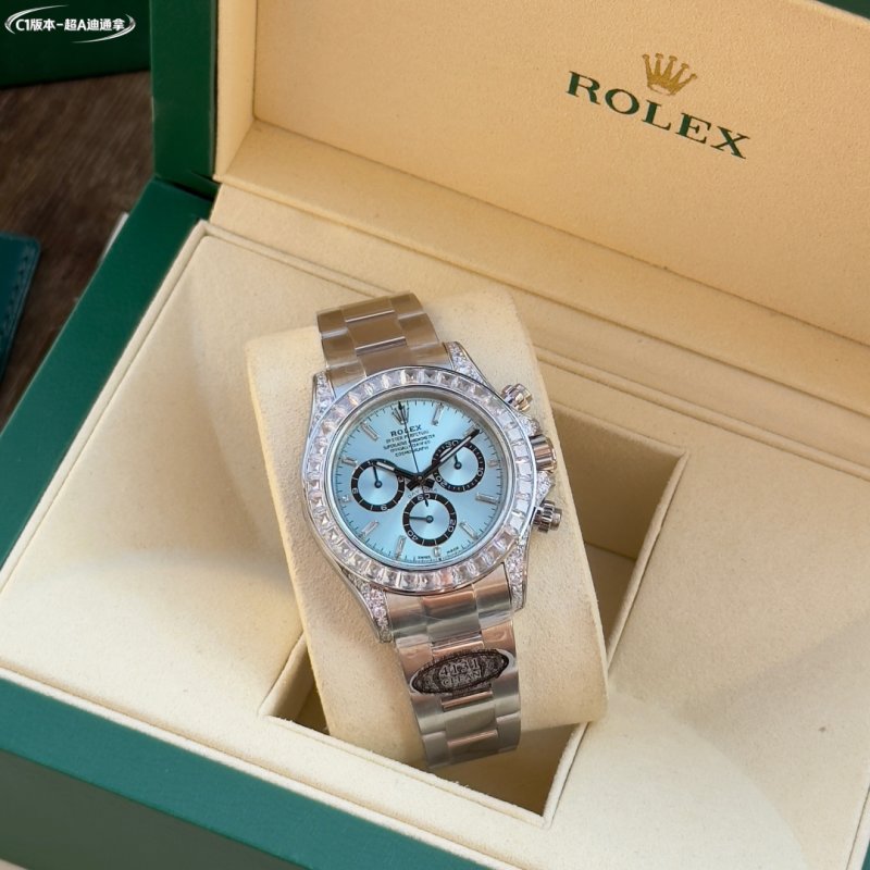 Rolex Daytona Chronograph Ice Blue Dial Diamond Bezel