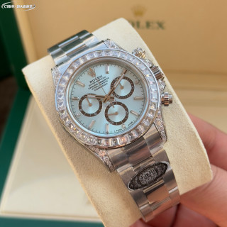 Rolex Daytona Chronograph Ice Blue Dial Diamond Bezel view 2