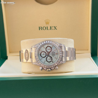 Rolex Daytona Chronograph Ice Blue Dial Diamond Bezel view 5