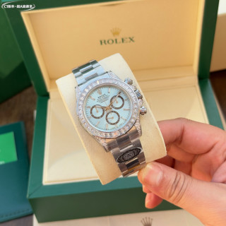 Rolex Daytona Chronograph Ice Blue Dial Diamond Bezel view 6