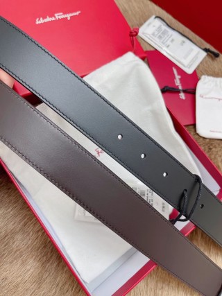 Salvatore Ferragamo Gancini Logo Belt Black Leather view 8