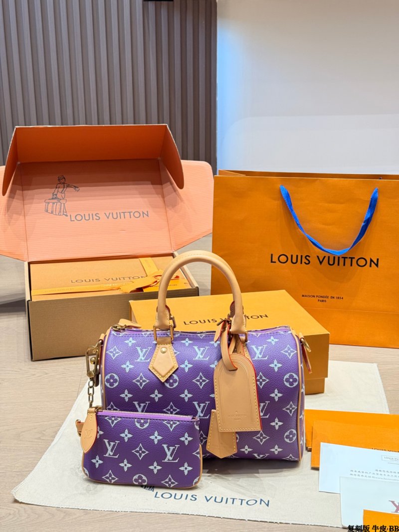 Louis Vuitton Speedy P209 Purple Monogram Canvas Handbag