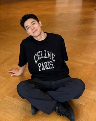 Celine Logo Black Short Sleeve T-Shirt view 2
