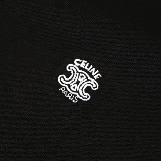 Celine Black Long Sleeve Embroidered Logo T-Shirt view 6