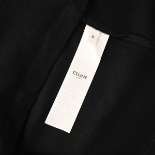 Celine Black Long Sleeve Embroidered Logo T-Shirt view 7