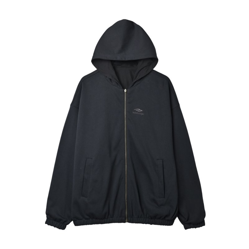 Black & Burgundy Colorblock Windbreaker Jacket view
