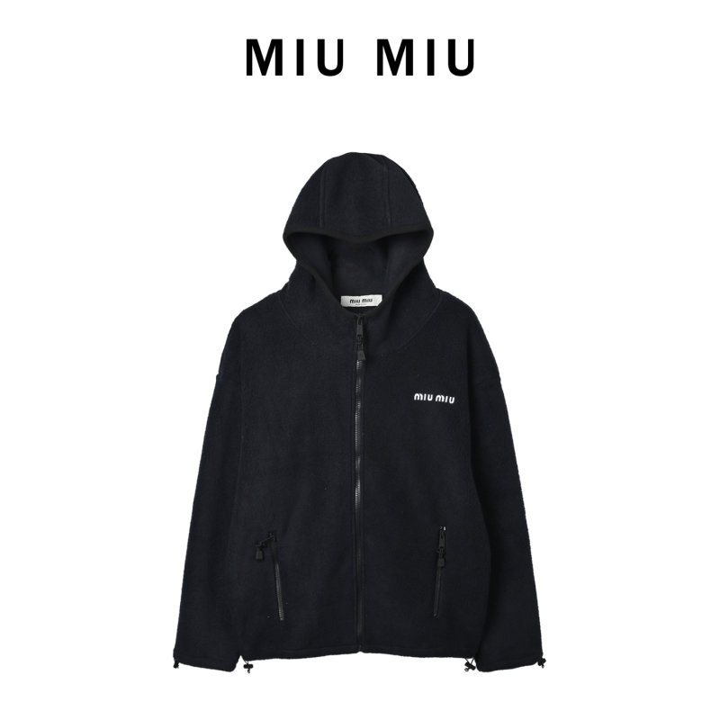 Miu Miu Black Zip-Up Oversized Jacket view