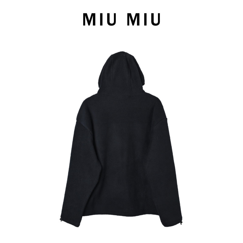 Miu Miu Black Zip-Up Oversized Jacket view