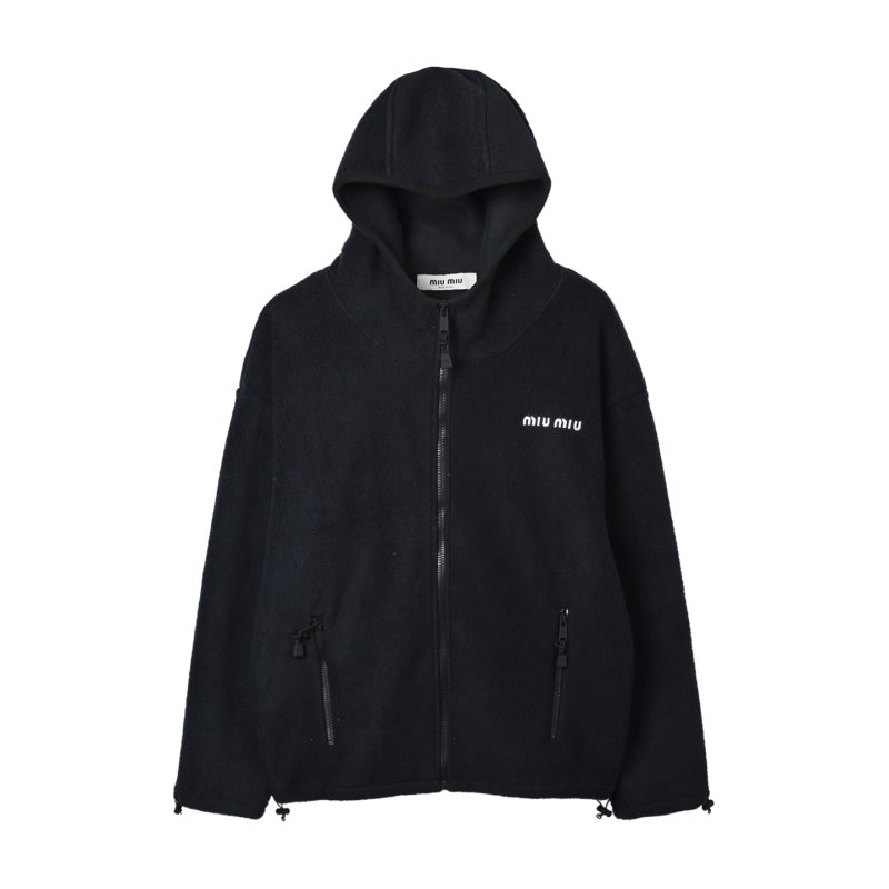 Miu Miu Black Zip-Up Oversized Jacket view