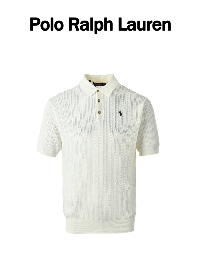 Polo Ralph Lauren Cable Knit Cream Polo Shirt view