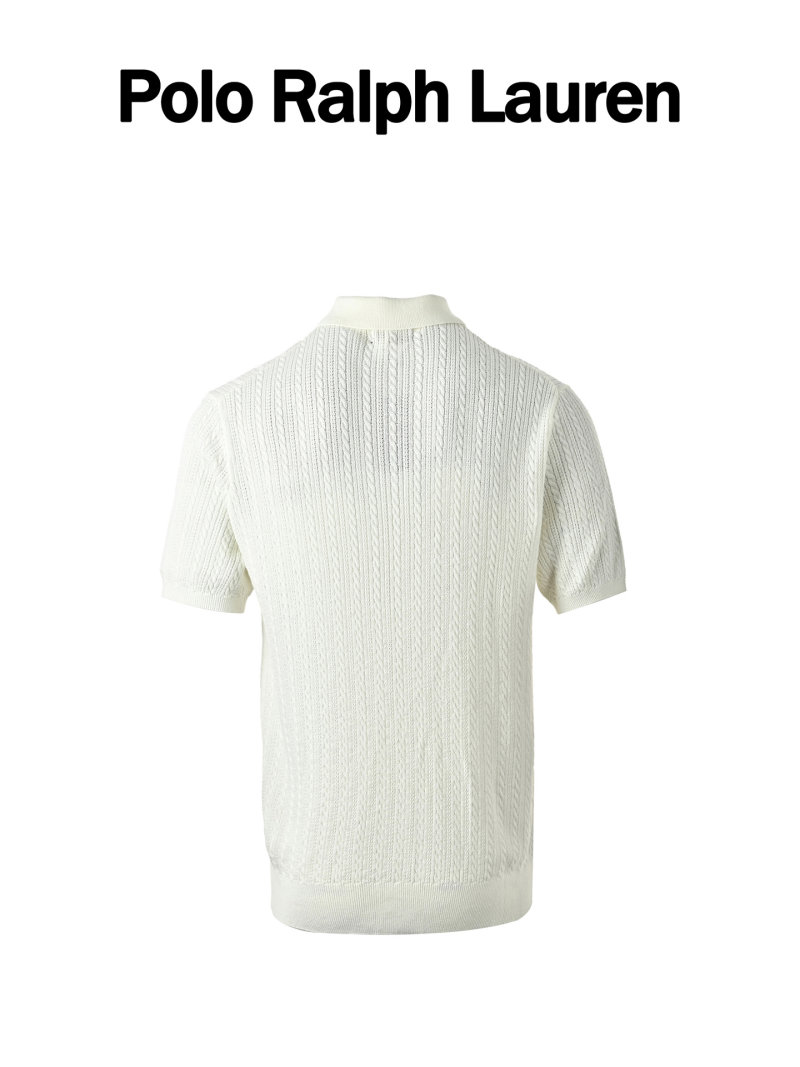 Polo Ralph Lauren Cable Knit Cream Polo Shirt view