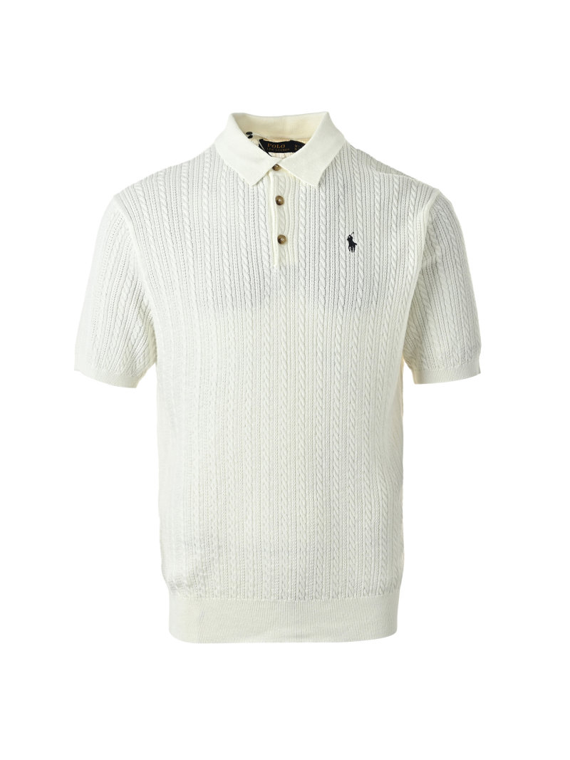 Polo Ralph Lauren Cable Knit Cream Polo Shirt view