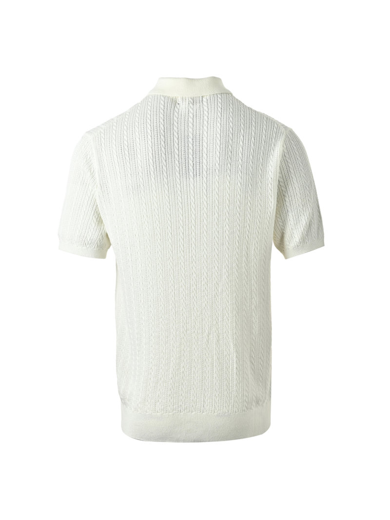 Polo Ralph Lauren Cable Knit Cream Polo Shirt view