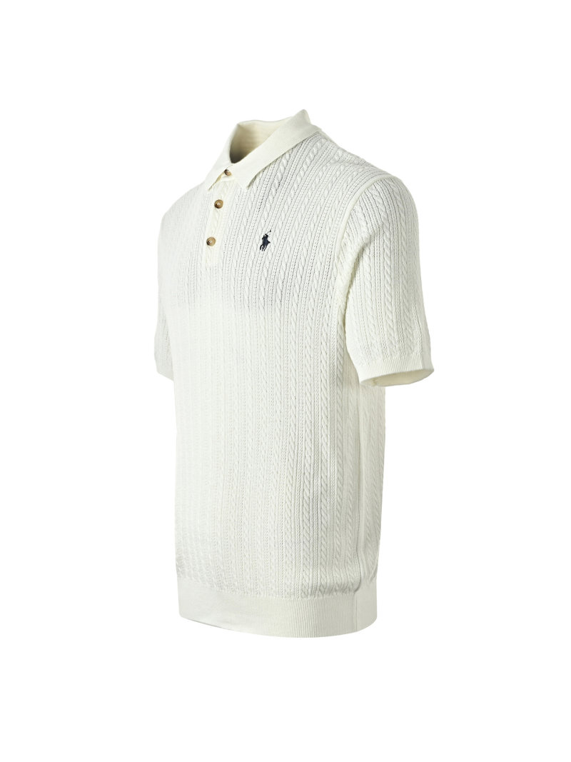 Polo Ralph Lauren Cable Knit Cream Polo Shirt view