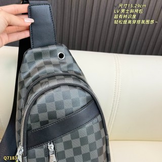 Louis Vuitton Monogram Damier Crossbody Sling Bag Black view 3