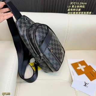 Louis Vuitton Monogram Damier Crossbody Sling Bag Black view 5