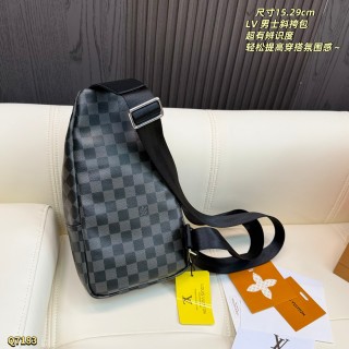 Louis Vuitton Monogram Damier Crossbody Sling Bag Black view 6