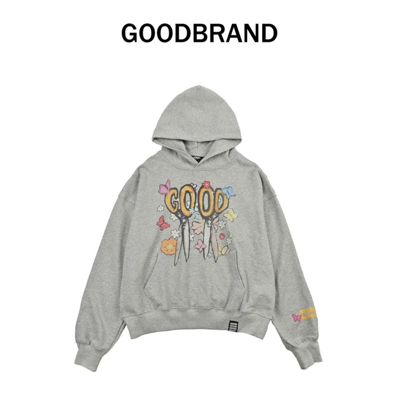 Oversized Graphic Hoodie Grey with Colorful Print view