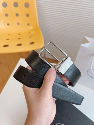 Prada Saffiano Leather Belt 35mm Black view 1