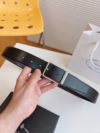 Prada Saffiano Leather Belt 35mm Black view 3