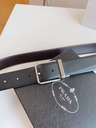Prada Saffiano Leather Belt 35mm Black view 4