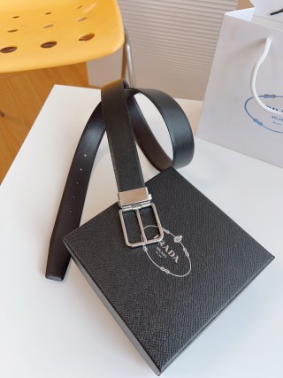 Prada Saffiano Leather Belt 35mm Black view 5