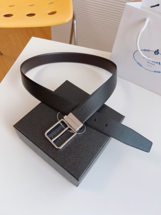 Prada Saffiano Leather Belt 35mm Black view 6