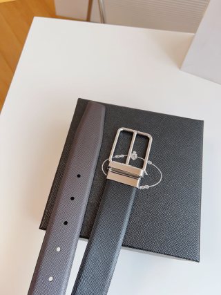 Prada Saffiano Leather Belt 35mm Black view 7