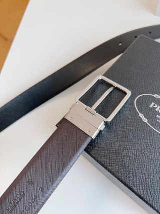 Prada Saffiano Leather Belt 35mm Black view 9
