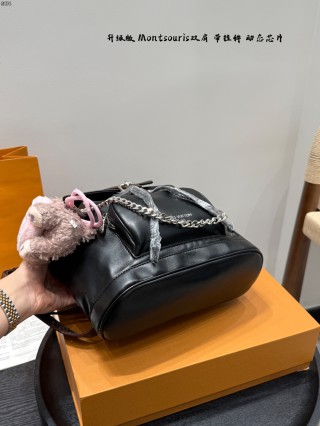 Louis Vuitton Montsouris Black Leather Backpack view 5