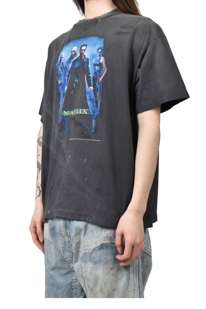Matrix Graphic Print Oversized T-Shirt Charcoal