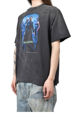 Matrix Graphic Print Oversized T-Shirt Charcoal view 1