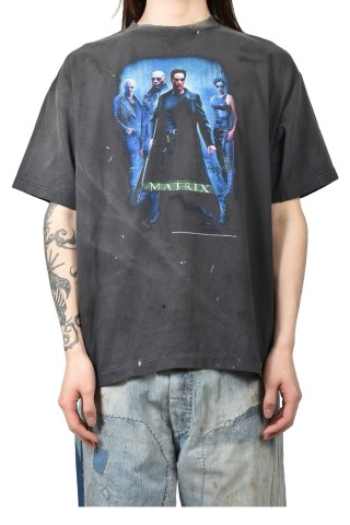 Matrix Graphic Print Oversized T-Shirt Charcoal view 3