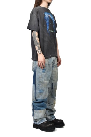 Matrix Graphic Print Oversized T-Shirt Charcoal view 4