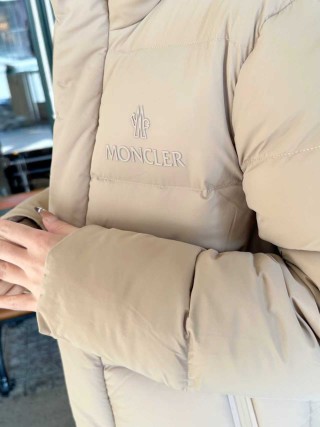 Beige Quilted Down Puffer Jacket view 9