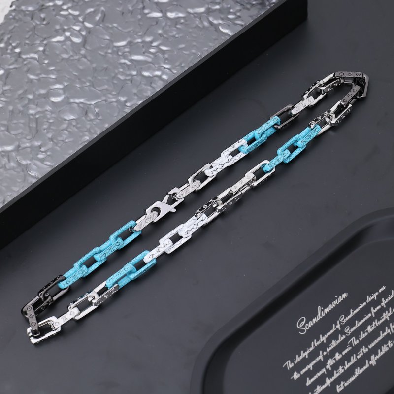 Louis Vuitton Monogram Chain Necklace - Multi-Color Palladium view