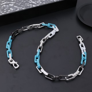 Louis Vuitton Monogram Chain Necklace - Multi-Color Palladium view 4