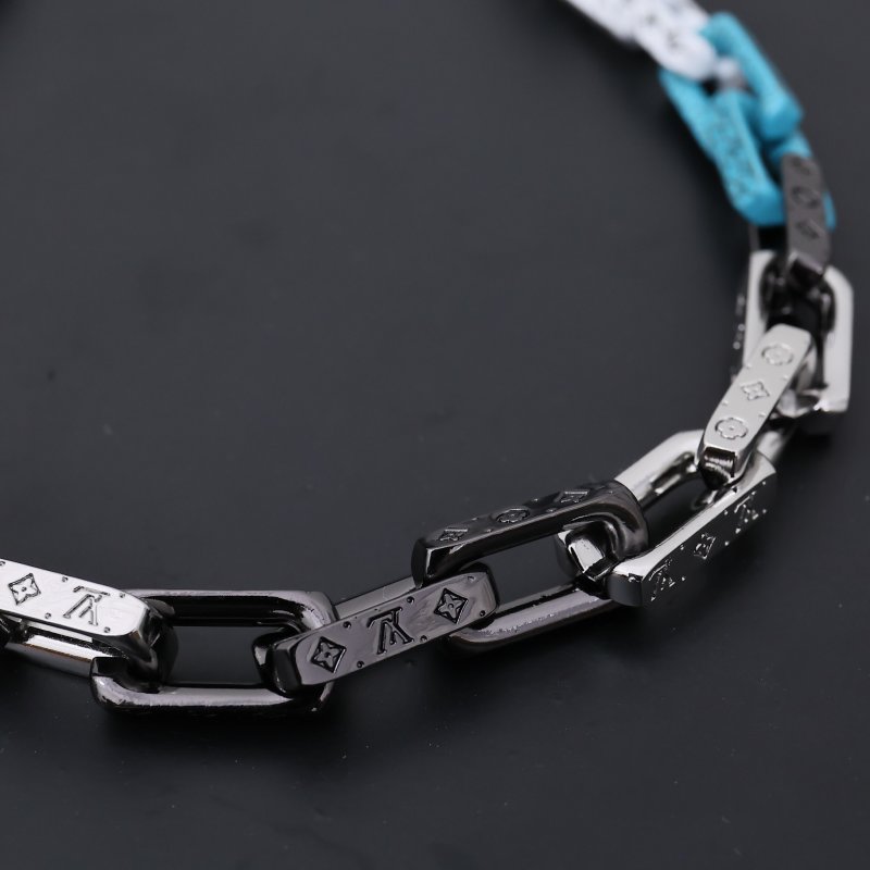 Louis Vuitton Monogram Chain Necklace - Multi-Color Palladium view