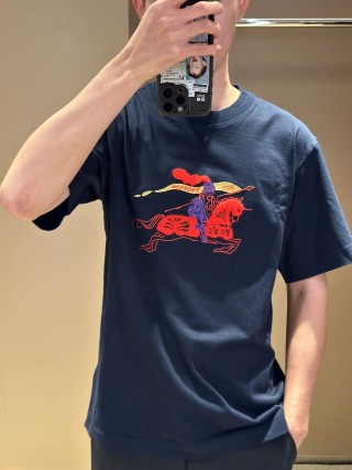 Burberry EKD Embroidered Navy T-Shirt view 1