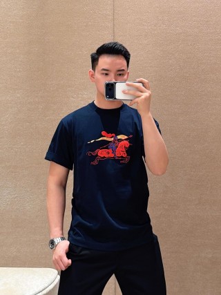 Burberry EKD Embroidered Navy T-Shirt view 2