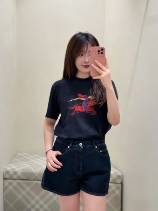 Burberry EKD Embroidered Navy T-Shirt view 3